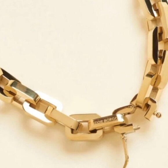 Eddie Borgo Designer 12k Gold Supra Link Chain Necklace, 17 inch Length $425msrp - Picture 7 of 10